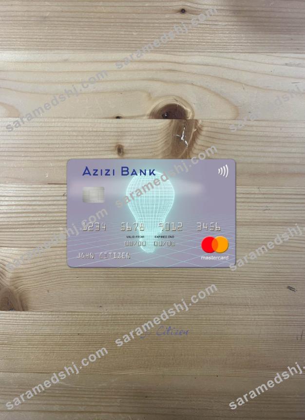 Afghanistan Azizi Bank mastercard photolook front